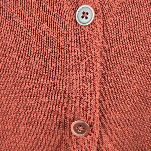 Coldwater Creek Size XL Dark Rust Button Up Cardigan Split Vneck Knit Long Slv - Picture 6 of 14
